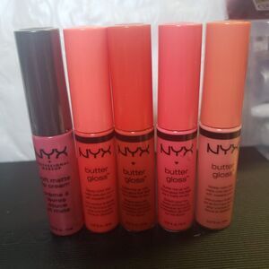NEWNYX Cosmetics Butter Gloss Lip Gloss bundle(4) (1) matte sao pablo